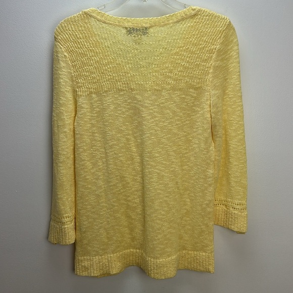 Christopher & Banks Butter Yellow 3/4 Sleeve Top S Soft Lightweight Breathable - Picture 2 of 13